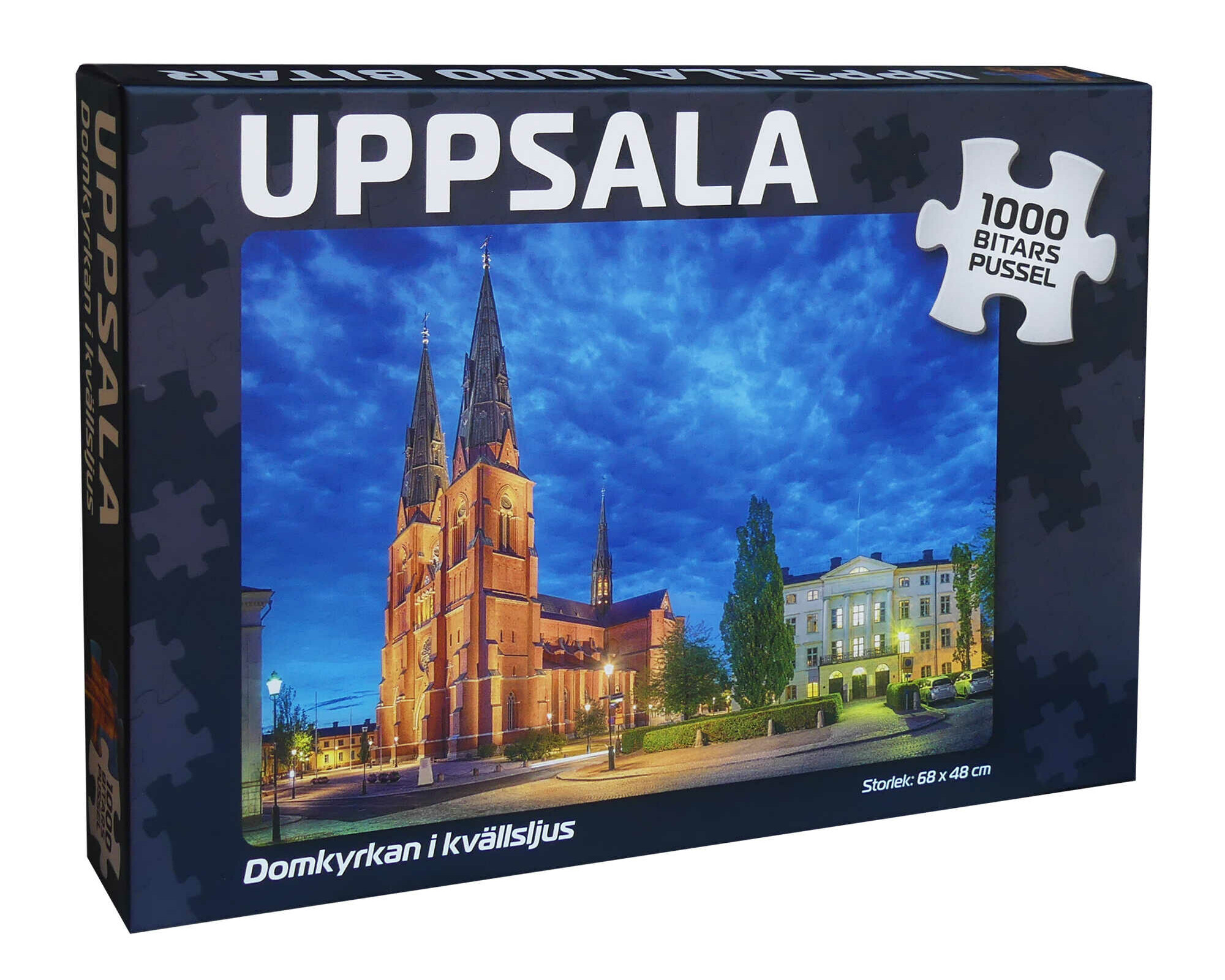 Pussel motiv Uppsala Domkyrkan i kvällsljus 1000 bitar Svenska pussel Produkt 4037