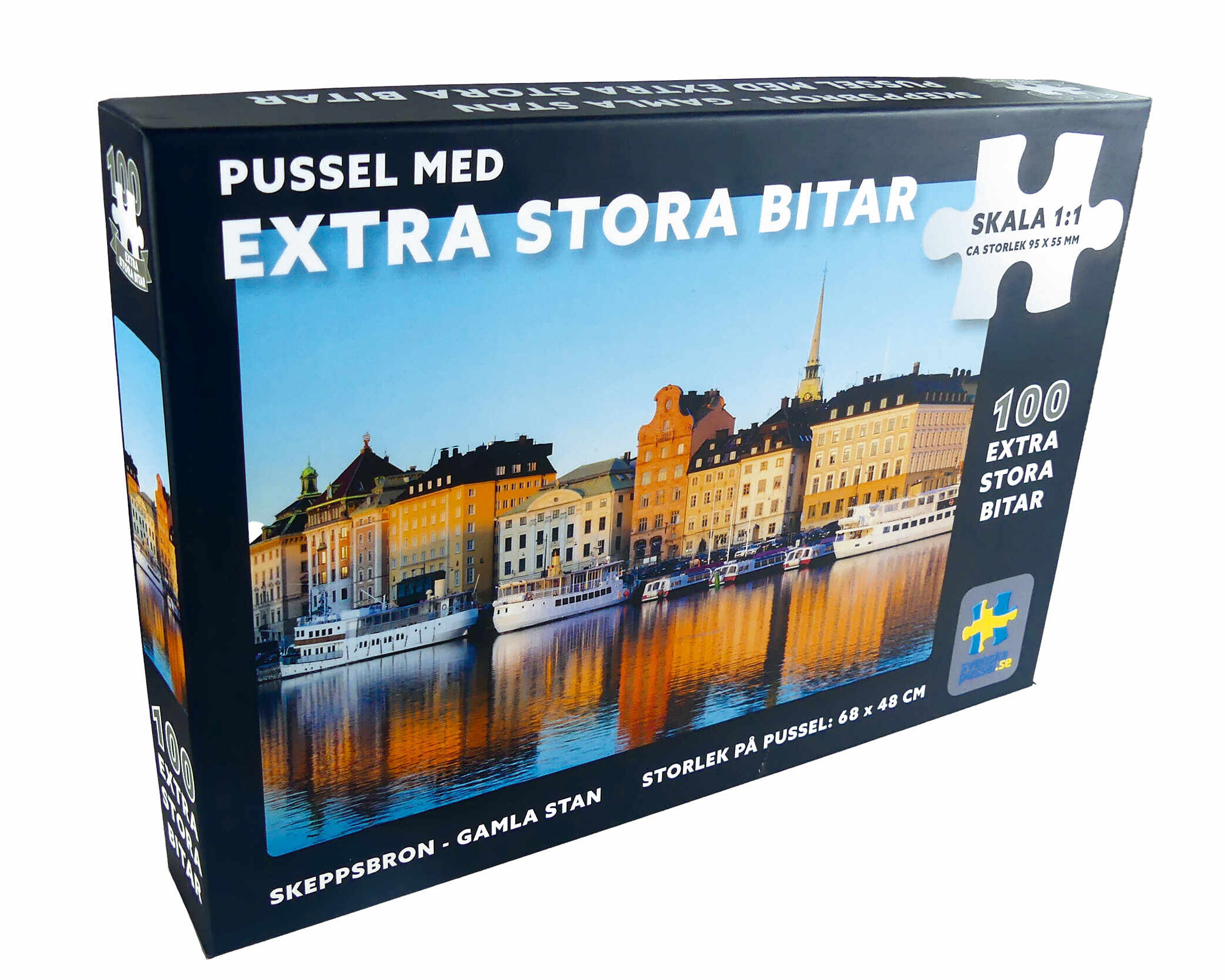 Pussel motiv Skepsbron Gamla stan 100 extra stora bitar Svenska pussel