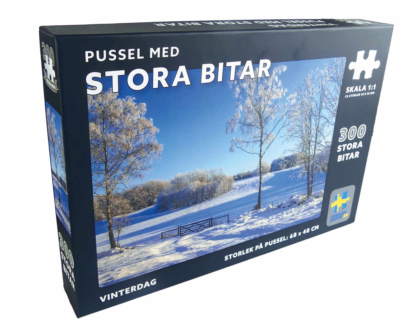 Pussel motiv Vinterdag 300 extra stora bitar Svenska pussel